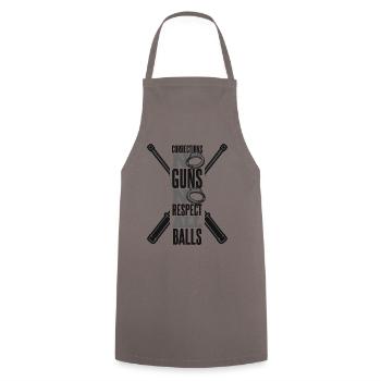 Pas d’armes à feu Pas de respect Toutes les balles Garde de prison - Tablier de cuisine - gris - Devant - AI Model Male 185 dark (185cm)