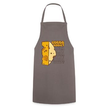 Gouda Addict Queso Fromager Amateur de Gouda - Tablier de cuisine - gris - Devant - AI Model Male 185 dark (185cm)