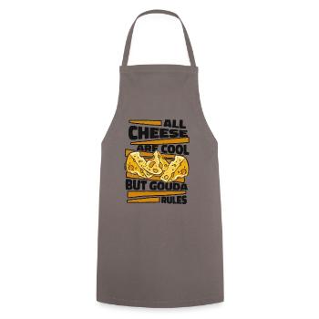 All Cheese Are Cool But Gouda Rules Maker Queso - Cooking Apron - grey - Front - AI Model Male 185 dark (185cm)