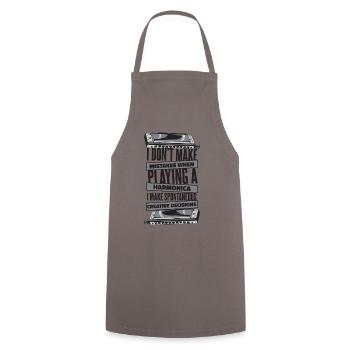 I Don't Make Mistakes When Playing Harmonicist - Cooking Apron - grey - Front - AI Model Male 185 dark (185cm)