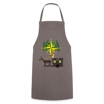Peanut Compass Travel Horse Camping Adventure - Cooking Apron - grey - Front - AI Model Male 185 dark (185cm)