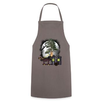 Halloween Voyage Cacahuète Calèche Forêt Nature - Tablier de cuisine - gris - Devant - AI Model Male 185 dark (185cm)