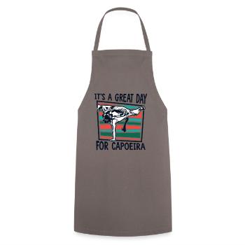 C’est un grand jour pour la Capoeira Capoeirista Ginga - Tablier de cuisine - gris - Devant - AI Model Male 185 dark (185cm)