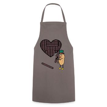 Peanut Heart Hearts Artisan Love Valentine - Cooking Apron - grey - Front - AI Model Male 185 dark (185cm)