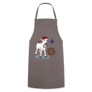 Volant de marin mouton de mouton maritime compas - Tablier de cuisine - gris - Devant - AI Model Male 185 dark (185cm)