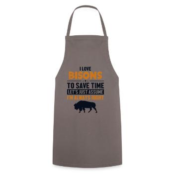 Bison Supposons que j’ai raison Buffalo Américain - Tablier de cuisine - gris - Devant - AI Model Male 185 dark (185cm)