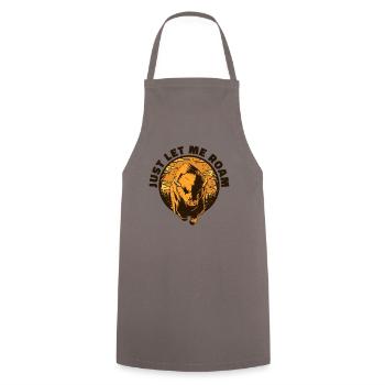 Just Let Me Roam Buffalo American Bison Bovinae - Cooking Apron - grey - Front - AI Model Male 185 dark (185cm)