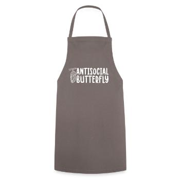 AntisocialChemise papillon antisociale drôle - Tablier de cuisine - gris - Devant - AI Model Male 185 dark (185cm)