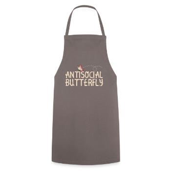 AntisocialChemise papillon antisociale drôle - Tablier de cuisine - gris - Devant - AI Model Male 185 dark (185cm)