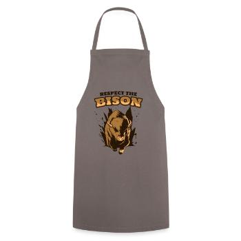 Respectez le bison Buffalo Bison d’Amérique Bovinae - Tablier de cuisine - gris - Devant - AI Model Male 185 dark (185cm)