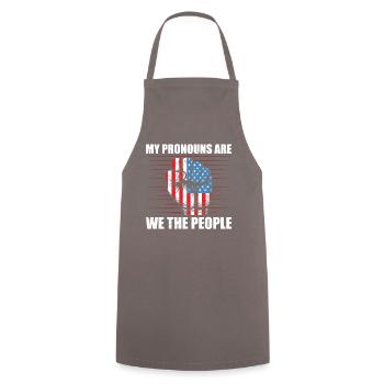 My PronPatriotic "we The People Pronouns"-t - Cooking Apron - grey - Front - AI Model Male 185 dark (185cm)