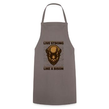 Vivre fort comme un bison Bison Bison d’Amérique - Tablier de cuisine - gris - Devant - AI Model Male 185 dark (185cm)