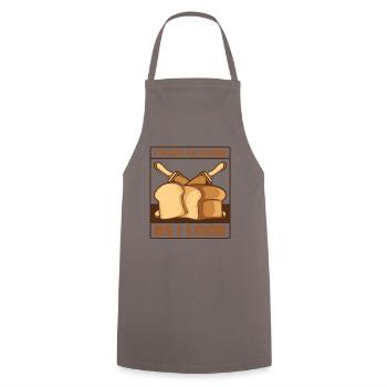 Nicht so krümelig wie ich aussehe Brotbackautomat Brotteig - Kochschürze - Grau - Vorne - AI Model Male 185 dark (185cm)