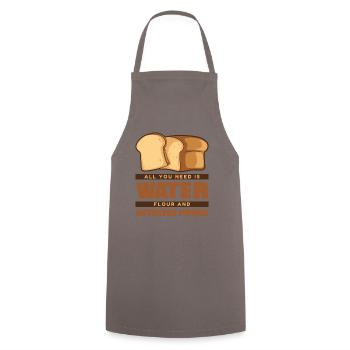 Wasser Mehl Und Autolyse Power Brot Teig Liebhaber - Kochschürze - Grau - Vorne - AI Model Male 185 dark (185cm)