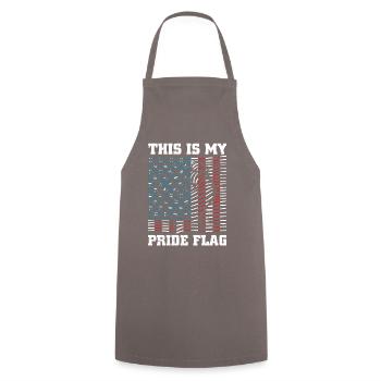 DiAmerican Pride Flag-t-shirt - Kochschürze - Grau - Vorne - AI Model Male 185 dark (185cm)
