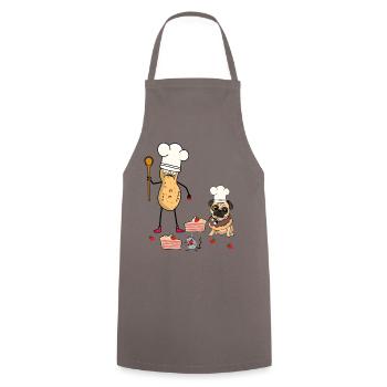 Cacahuètes Pâtisserie Animaux Chien Pâtisserie Boulanger Noix - Tablier de cuisine - gris - Devant - AI Model Male 185 dark (185cm)