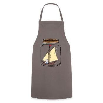 Voilier Navigation Message Dans Une Bouteille Salutations Chat - Tablier de cuisine - gris - Devant - AI Model Male 185 dark (185cm)