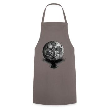 Raven Crow Kruez traverse la planète Halloween Raven - Tablier de cuisine - gris - Devant - AI Model Male 185 dark (185cm)