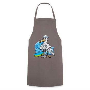 Seagulls Seaman Seagull Seamen Sailor Ahoy - Cooking Apron - grey - Front - AI Model Male 185 dark (185cm)