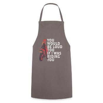 T-shirt moto coquin - Tablier de cuisine - gris - Devant - AI Model Male 185 dark (185cm)