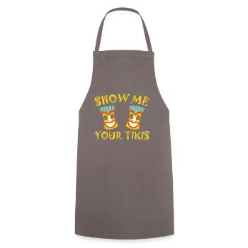 Hawaii island tiki t-shirt - Cooking Apron - grey - Front - AI Model Male 185 dark (185cm)