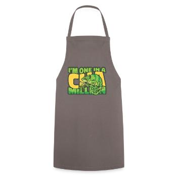 I'm One In A Chamillion Panther Veiled Lover - Cooking Apron - grey - Front - AI Model Male 185 dark (185cm)