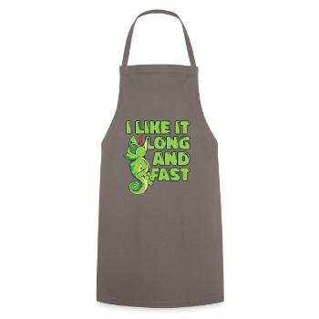 I Like It Long And Fast Veiled Panther Lover - Cooking Apron - grey - Front - AI Model Male 185 dark (185cm)