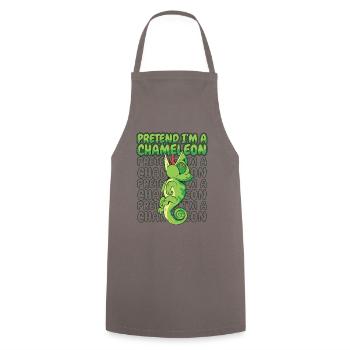 Pretend I'm A Chameleon Veiled Panther Lover - Cooking Apron - grey - Front - AI Model Male 185 dark (185cm)