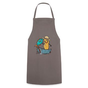 Peanut Angler Fish Fisherman Fish Fishing Boat - Cooking Apron - grey - Front - AI Model Male 185 dark (185cm)