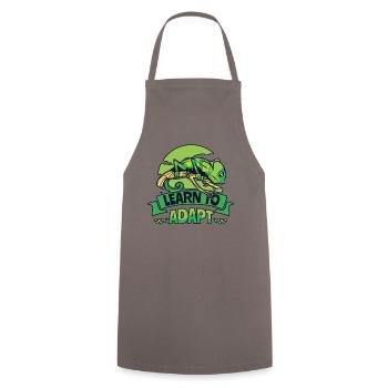 Learn To Adapt Veiled Panther Chamaeleonidae - Cooking Apron - grey - Front - AI Model Male 185 dark (185cm)