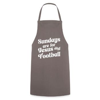 sonntaSonntags-t-shirt „jesus Und Fußball“ - Kochschürze - Grau - Vorne - AI Model Male 185 dark (185cm)