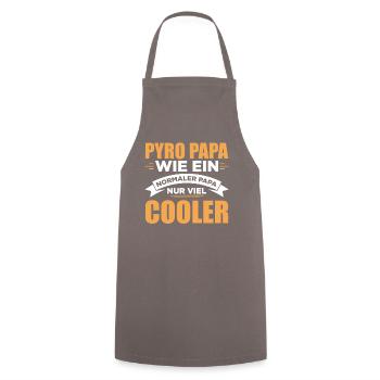 Pyro Papa Lustiges Tee - Kochschürze - Grau - Vorne - AI Model Male 185 dark (185cm)