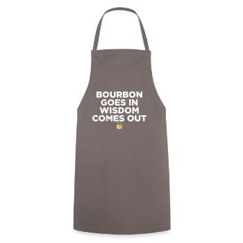 Funny bourbon wisdom t-shirt - Cooking Apron - grey - Front - AI Model Male 185 dark (185cm)
