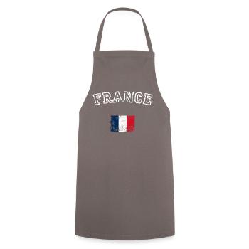 France Flag Brush Graphic - Cooking Apron - grey - Front - AI Model Male 185 dark (185cm)