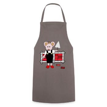 Maus Mäuse Maurer Handwerker Handwerk Berufe - Kochschürze - Grau - Vorne - AI Model Male 185 dark (185cm)