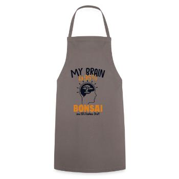 My Brain is 95% Bonsai Penjing Indoor Bonsai - Cooking Apron - grey - Front - AI Model Male 185 dark (185cm)