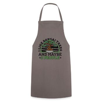 I Like Bonsai Trees And Maybe 3 People Indoor - Cooking Apron - grey - Front - AI Model Male 185 dark (185cm)