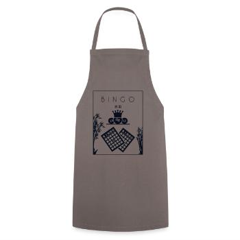 Bingo Chinese Hanzi Professional Caller Daubers - Cooking Apron - grey - Front - AI Model Male 185 dark (185cm)