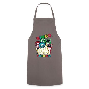 Bingo Is My Thingo Caller Daubers Professional - Cooking Apron - grey - Front - AI Model Male 185 dark (185cm)