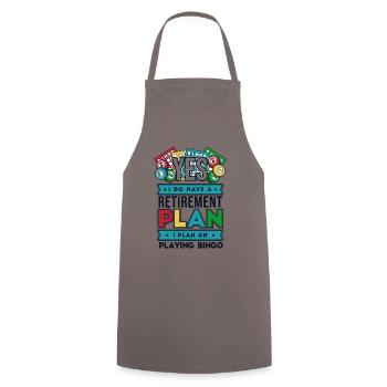 J’ai un plan de retraite qui appelle un professionnel - Tablier de cuisine - gris - Devant - AI Model Male 185 dark (185cm)