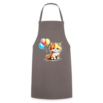 Kitten - Cooking Apron - grey - Front - AI Model Male 185 dark (185cm)