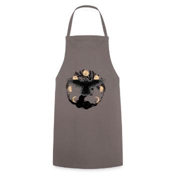 moon phase mystical raven crow tree nature ravens - Cooking Apron - grey - Front - AI Model Male 185 dark (185cm)