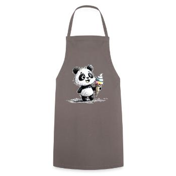 Panda mit Eis - Kochschürze - Grau - Vorne - AI Model Male 185 dark (185cm)