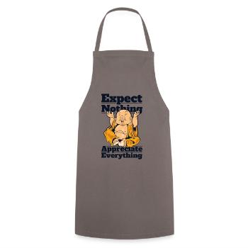 Ne rien attendre Symbole Apprécier tout - Tablier de cuisine - gris - Devant - AI Model Male 185 dark (185cm)