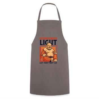Make Your Soul Light Buddhist Symbol Statue - Cooking Apron - grey - Front - AI Model Male 185 dark (185cm)