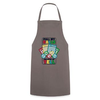 Pull My Balls And Make Me Yell Daubers - Cooking Apron - grey - Front - AI Model Male 185 dark (185cm)