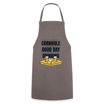 Bad Day Of Cornhole Good Day Of Drinking Boards - Cooking Apron - grey - Front - AI Model Male 185 dark (185cm)