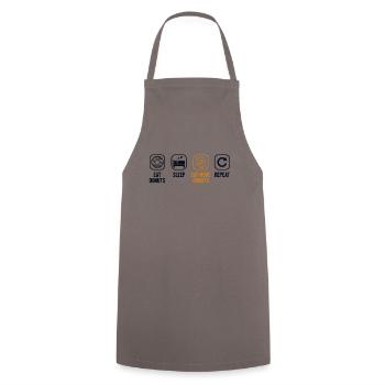 Donuts essen Schlaf Mehr Donuts essen Donut wiederholen - Kochschürze - Grau - Vorne - AI Model Male 185 dark (185cm)