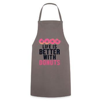 Life is Better With Donuts Doughnut Glazed Maker - Cooking Apron - grey - Front - AI Model Male 185 dark (185cm)