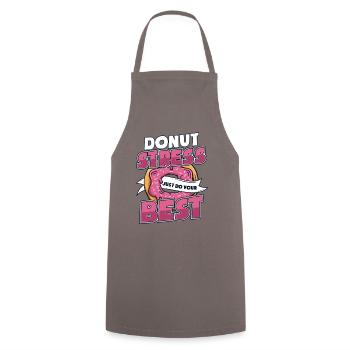 Donut-Stress mach einfach dein Bestes Donut-glasiert - Kochschürze - Grau - Vorne - AI Model Male 185 dark (185cm)